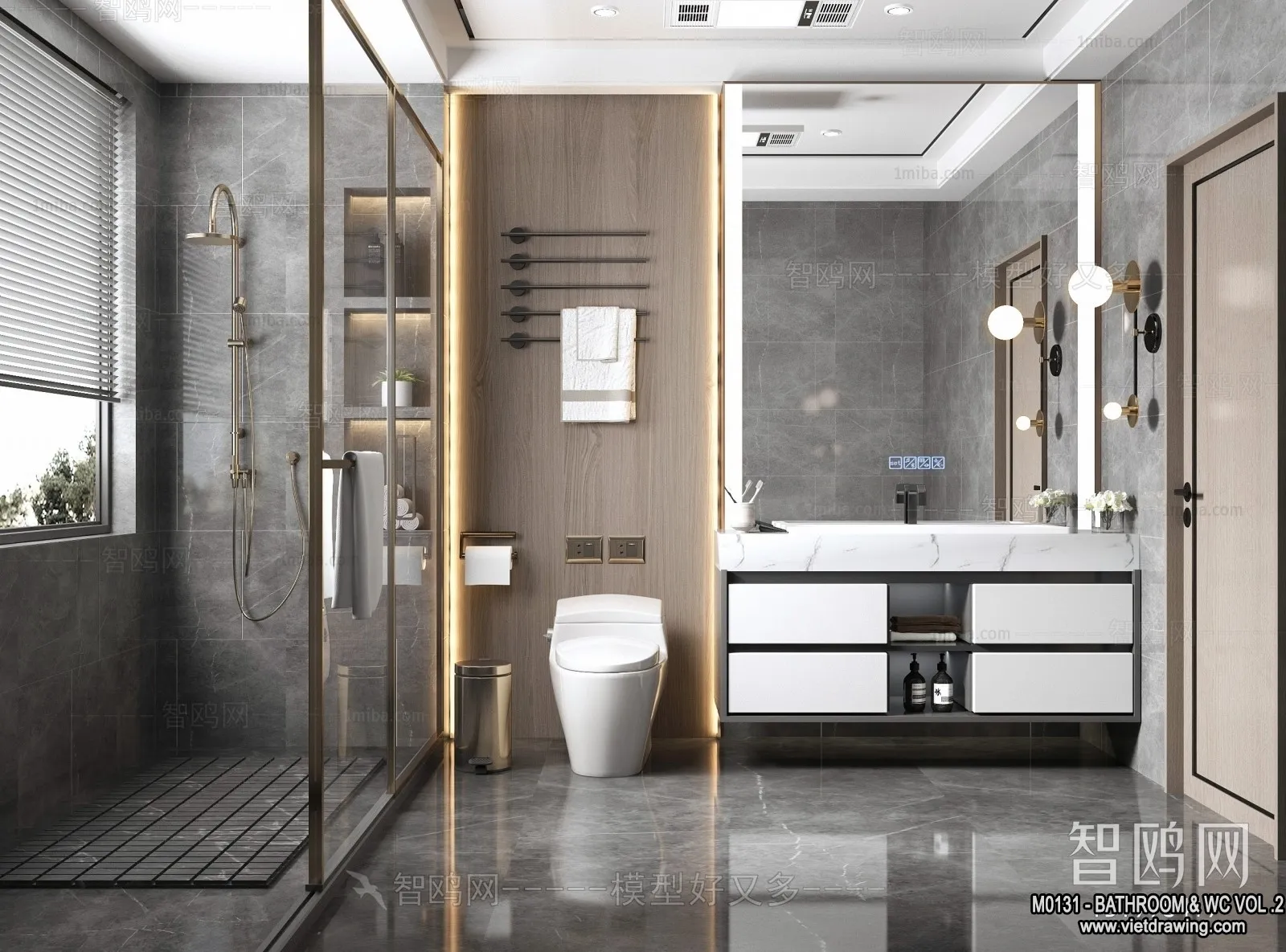 Bathroom – Toilet – WC – RestRoom – 3D Interior Scene – 270