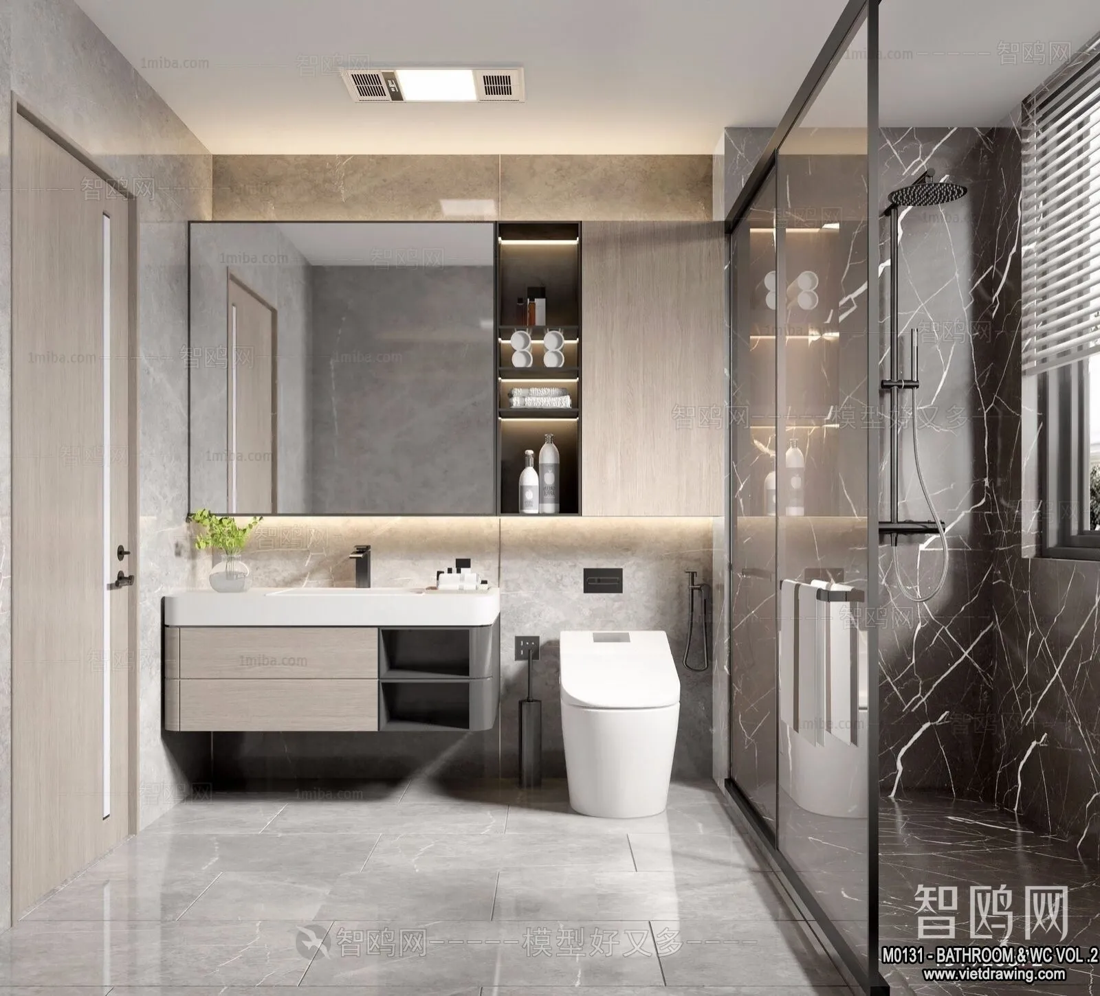 Bathroom – Toilet – WC – RestRoom – 3D Interior Scene – 271