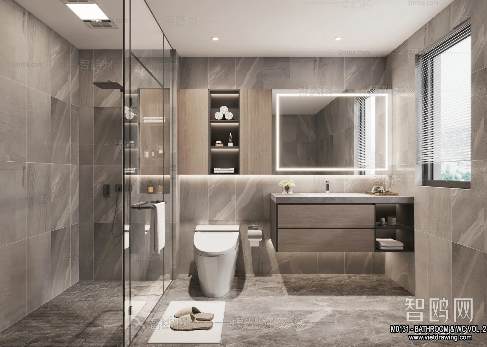 Bathroom – Toilet – WC – RestRoom – 3D Interior Scene – 272