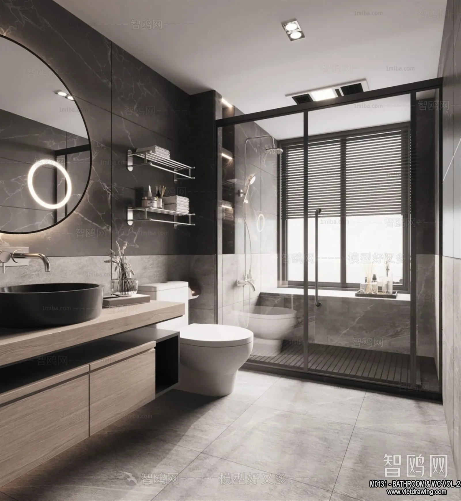 Bathroom – Toilet – WC – RestRoom – 3D Interior Scene – 273