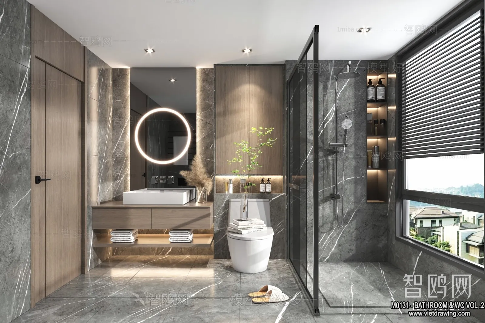 Bathroom – Toilet – WC – RestRoom – 3D Interior Scene – 275