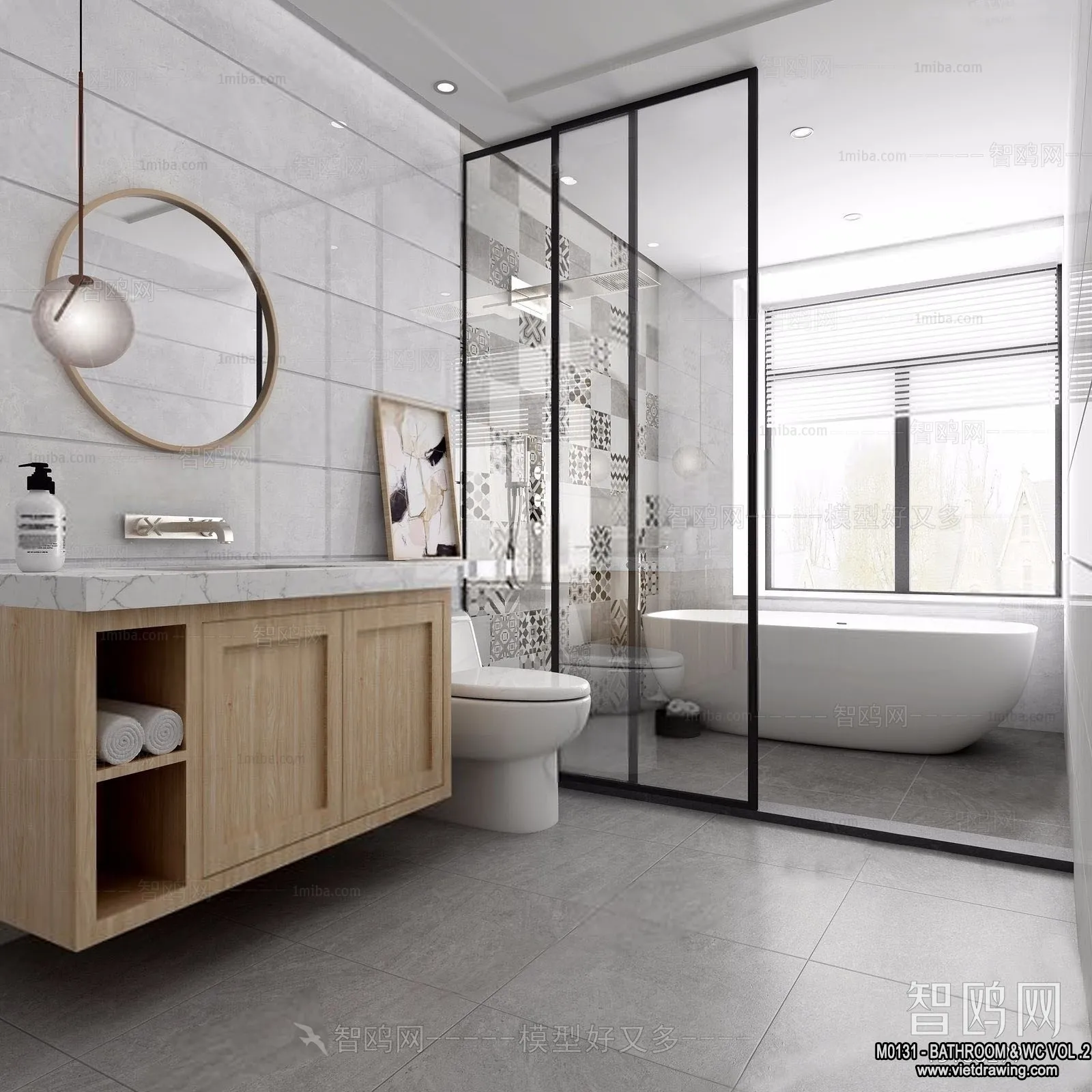 Bathroom – Toilet – WC – RestRoom – 3D Interior Scene – 276