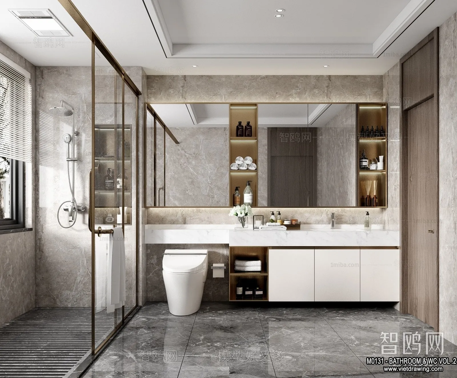 Bathroom – Toilet – WC – RestRoom – 3D Interior Scene – 280