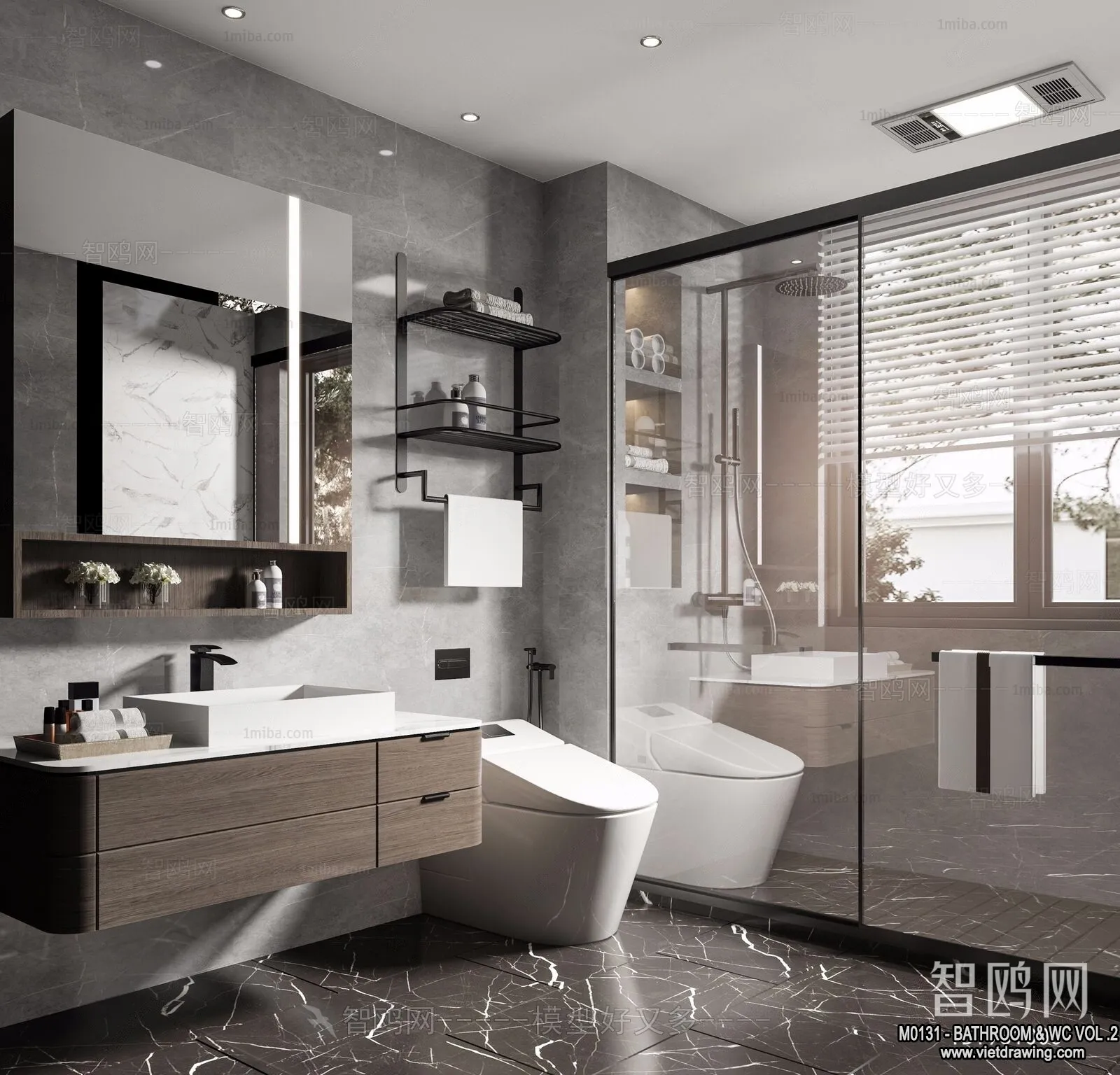 Bathroom – Toilet – WC – RestRoom – 3D Interior Scene – 282