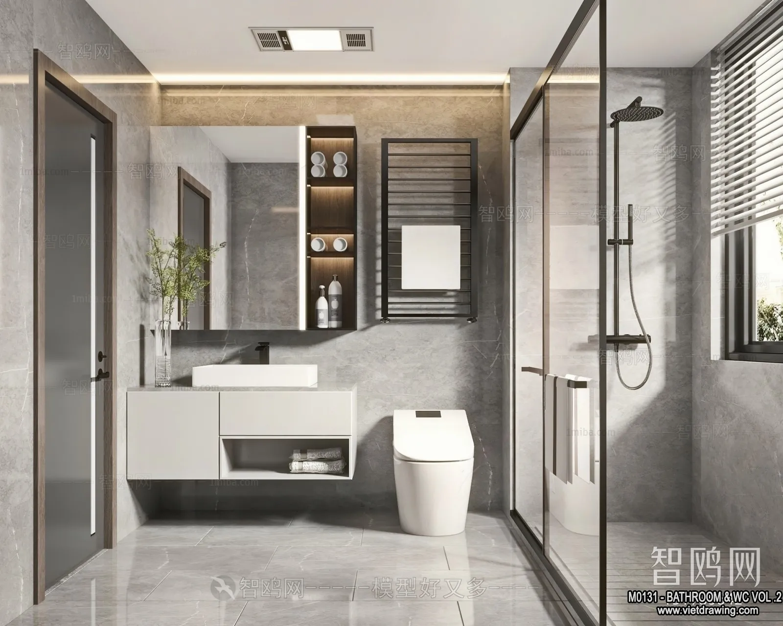 Bathroom – Toilet – WC – RestRoom – 3D Interior Scene – 284