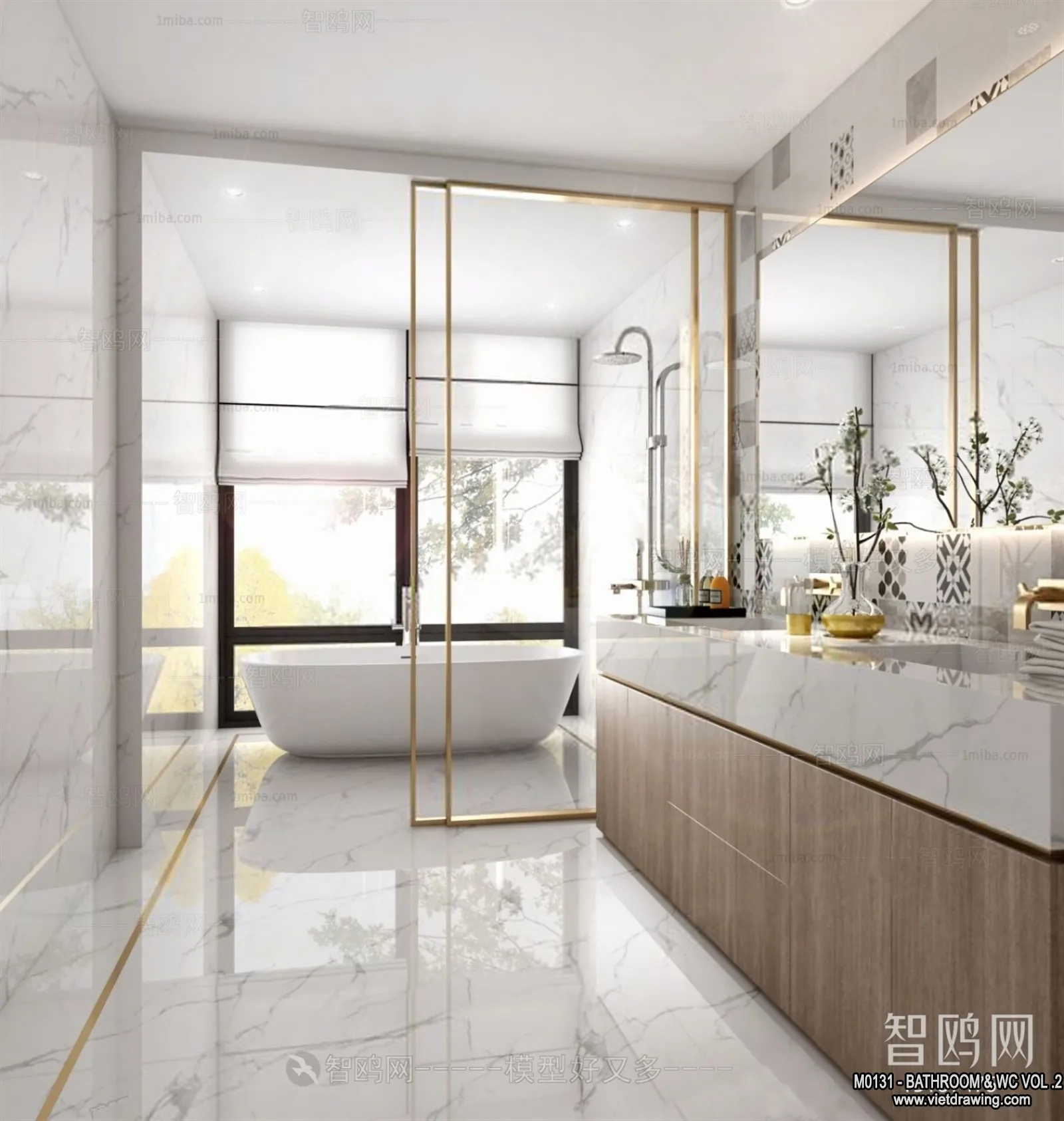 Bathroom – Toilet – WC – RestRoom – 3D Interior Scene – 291