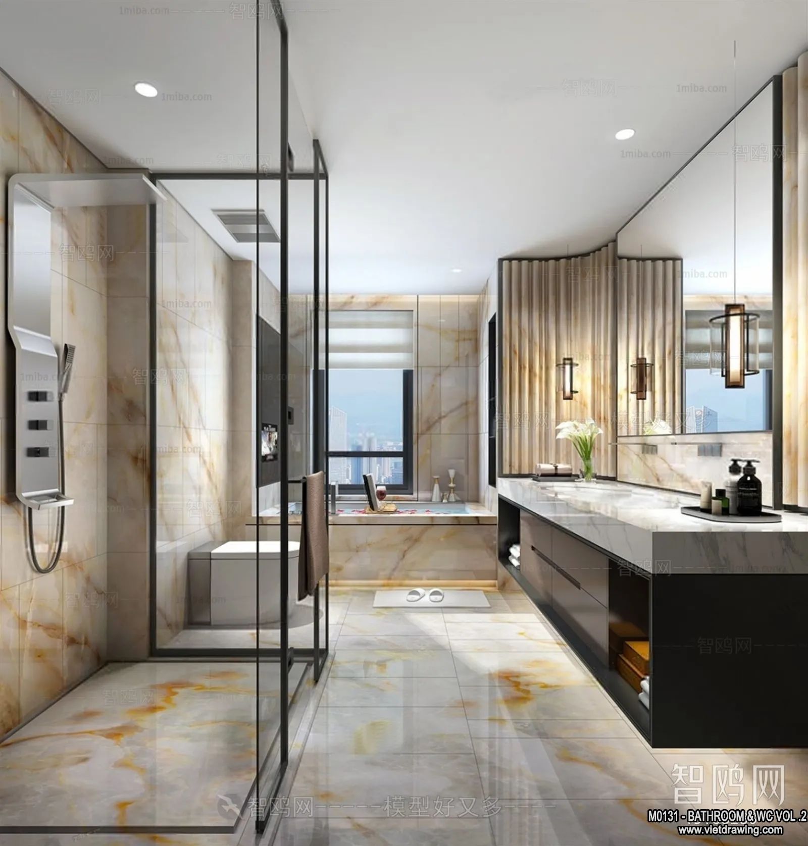 Bathroom – Toilet – WC – RestRoom – 3D Interior Scene – 295