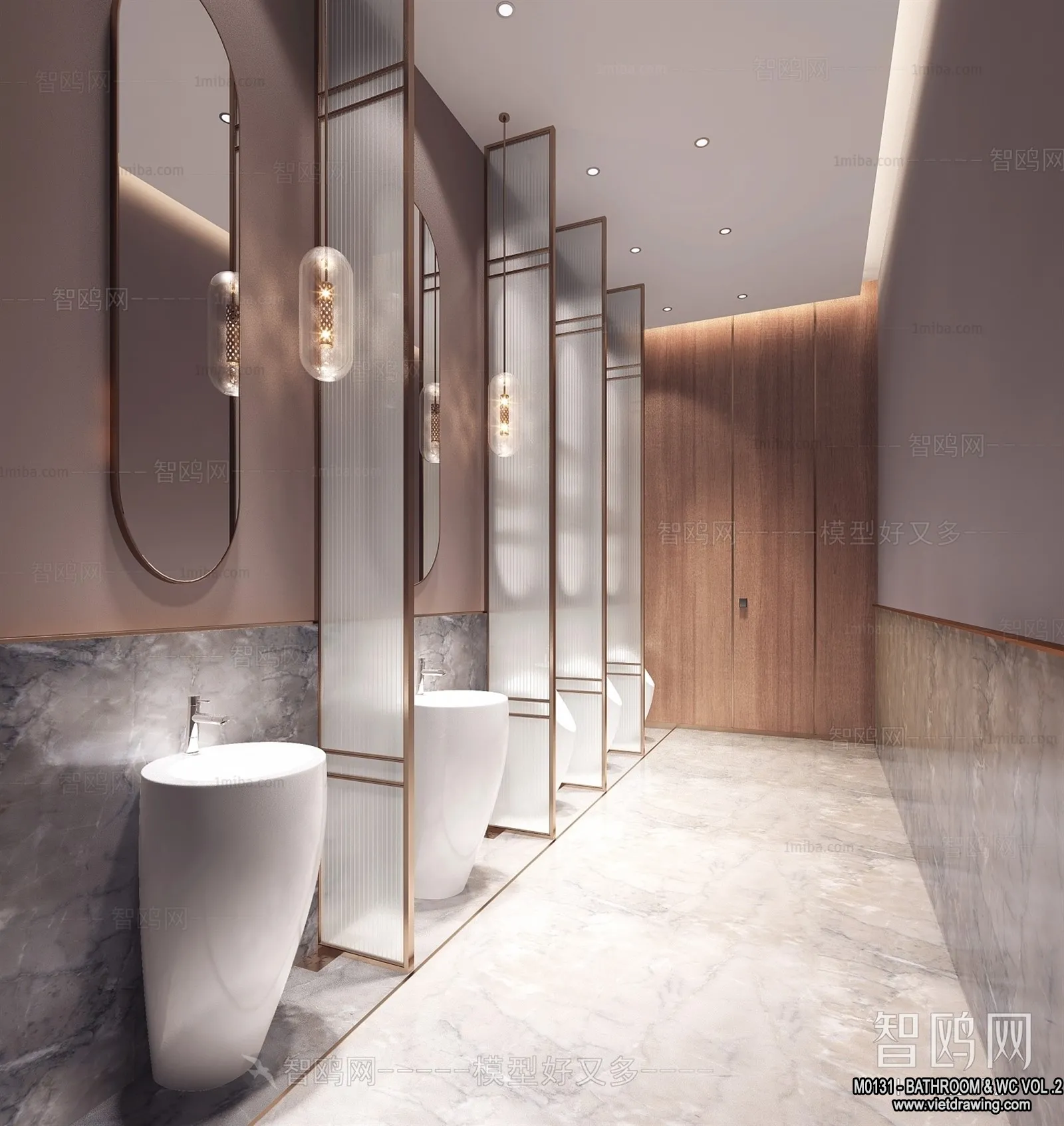 Bathroom – Toilet – WC – RestRoom – 3D Interior Scene – 301