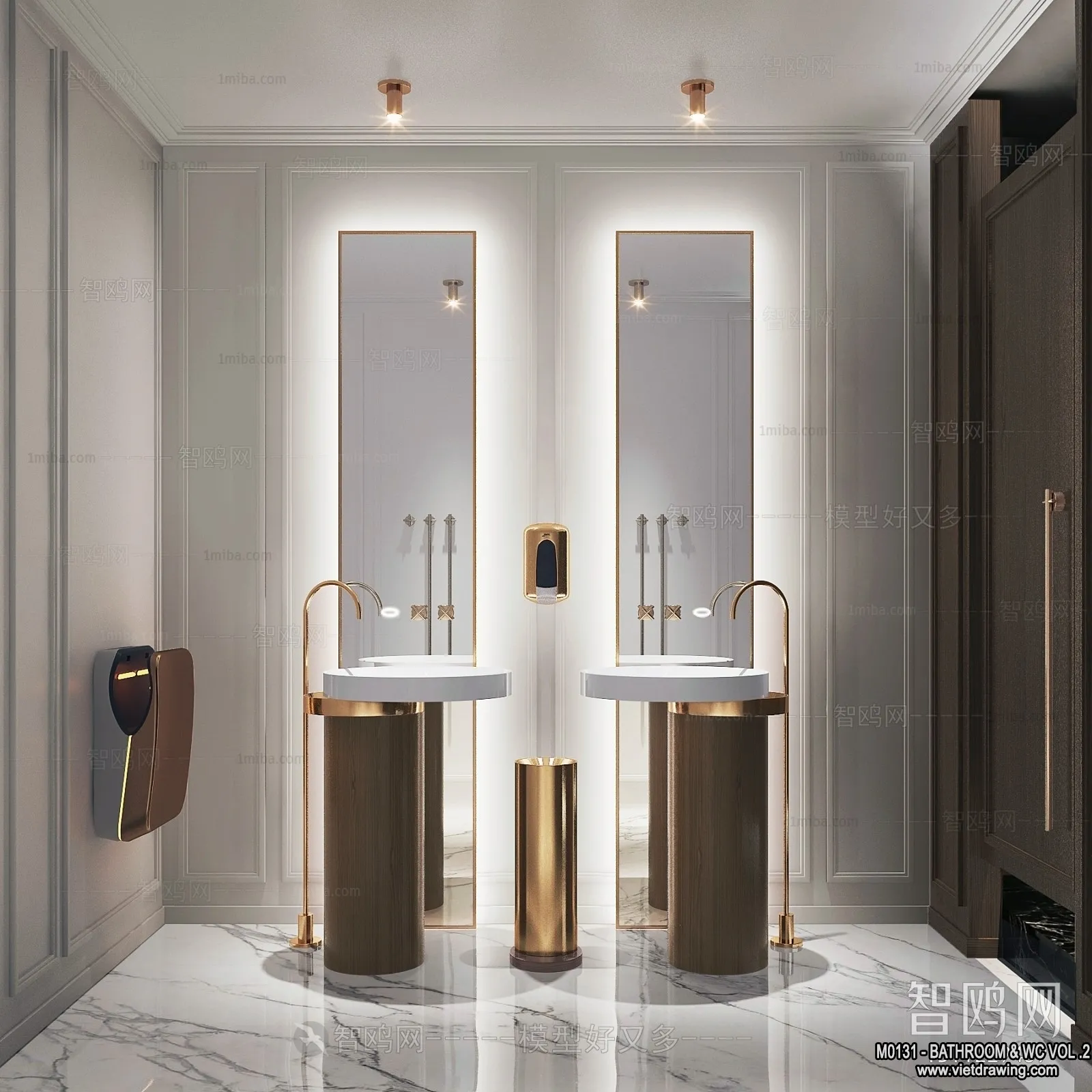 Bathroom – Toilet – WC – RestRoom – 3D Interior Scene – 304