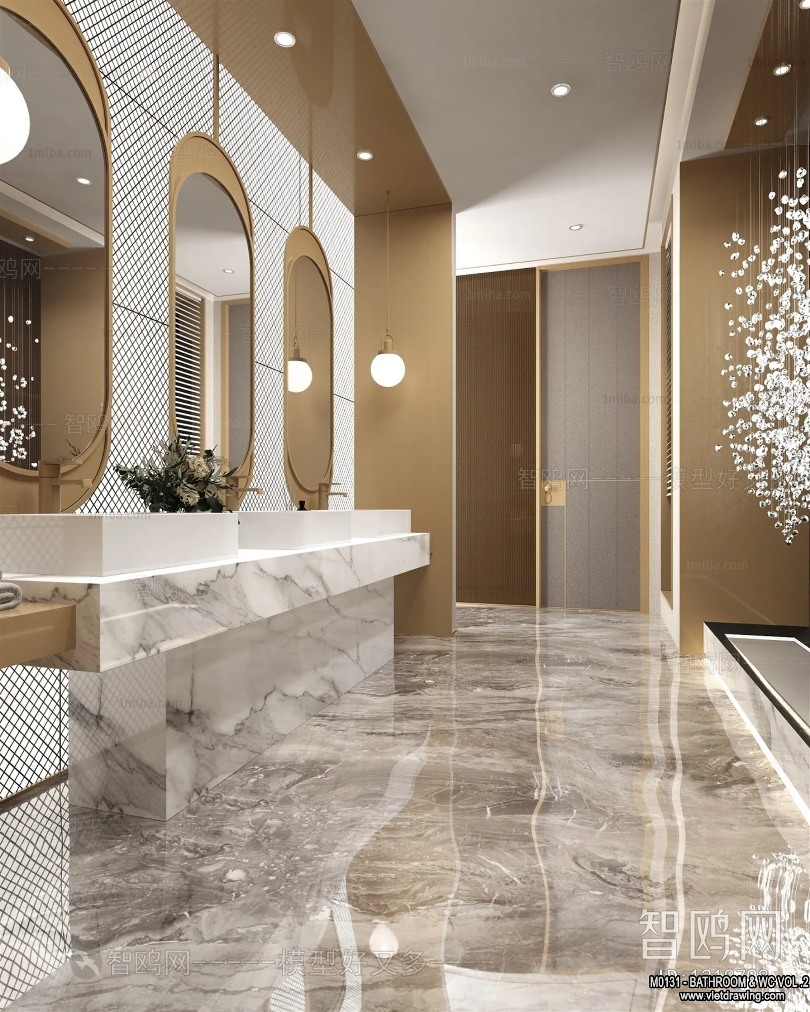 Bathroom – Toilet – WC – RestRoom – 3D Interior Scene – 311