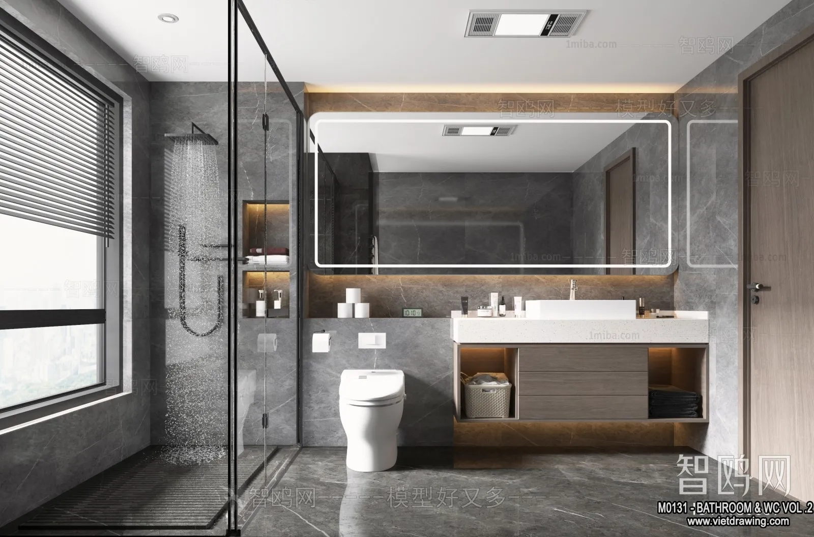 Bathroom – Toilet – WC – RestRoom – 3D Interior Scene – 319