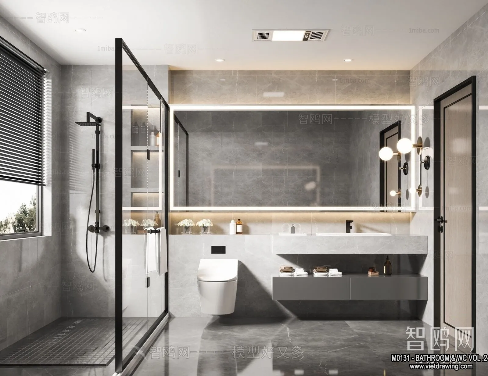 Bathroom – Toilet – WC – RestRoom – 3D Interior Scene – 320