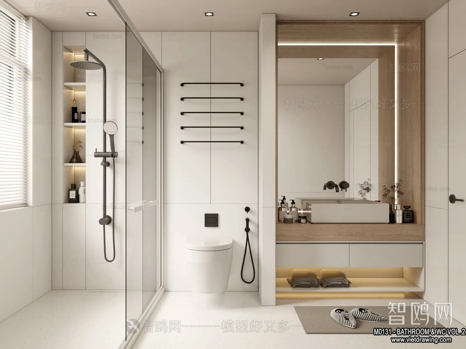 Bathroom – Toilet – WC – RestRoom – 3D Interior Scene – 327