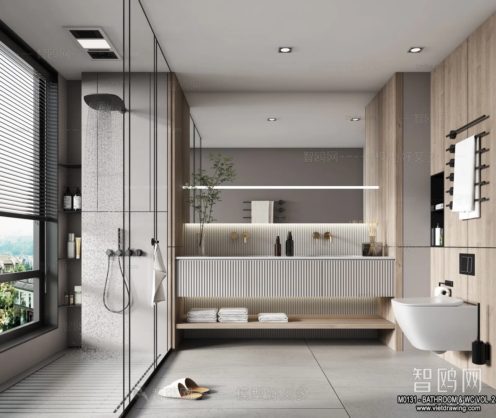 Bathroom – Toilet – WC – RestRoom – 3D Interior Scene – 330