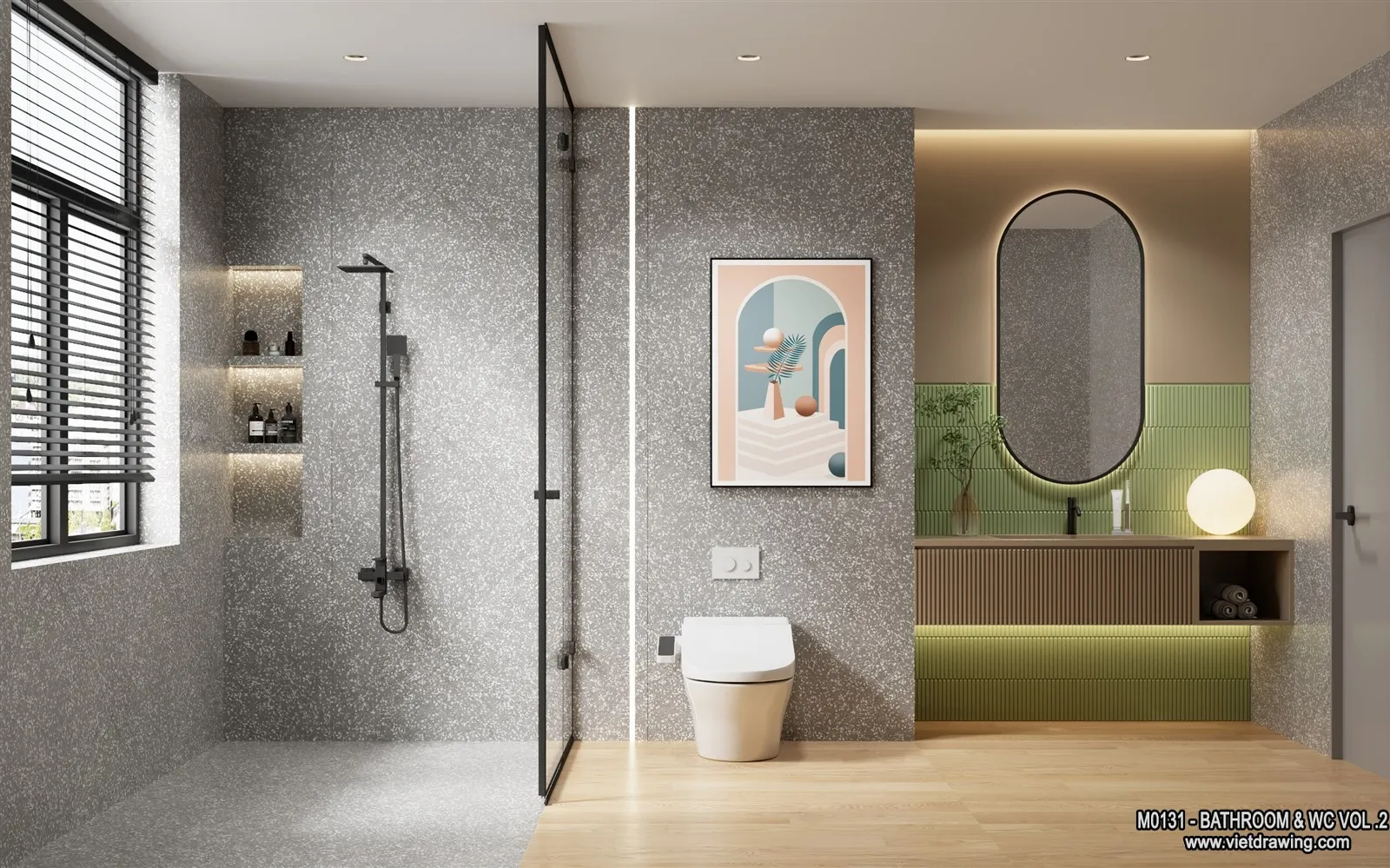 Bathroom – Toilet – WC – RestRoom – 3D Interior Scene – 334