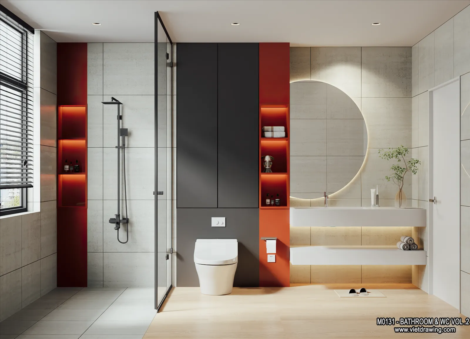 Bathroom – Toilet – WC – RestRoom – 3D Interior Scene – 339