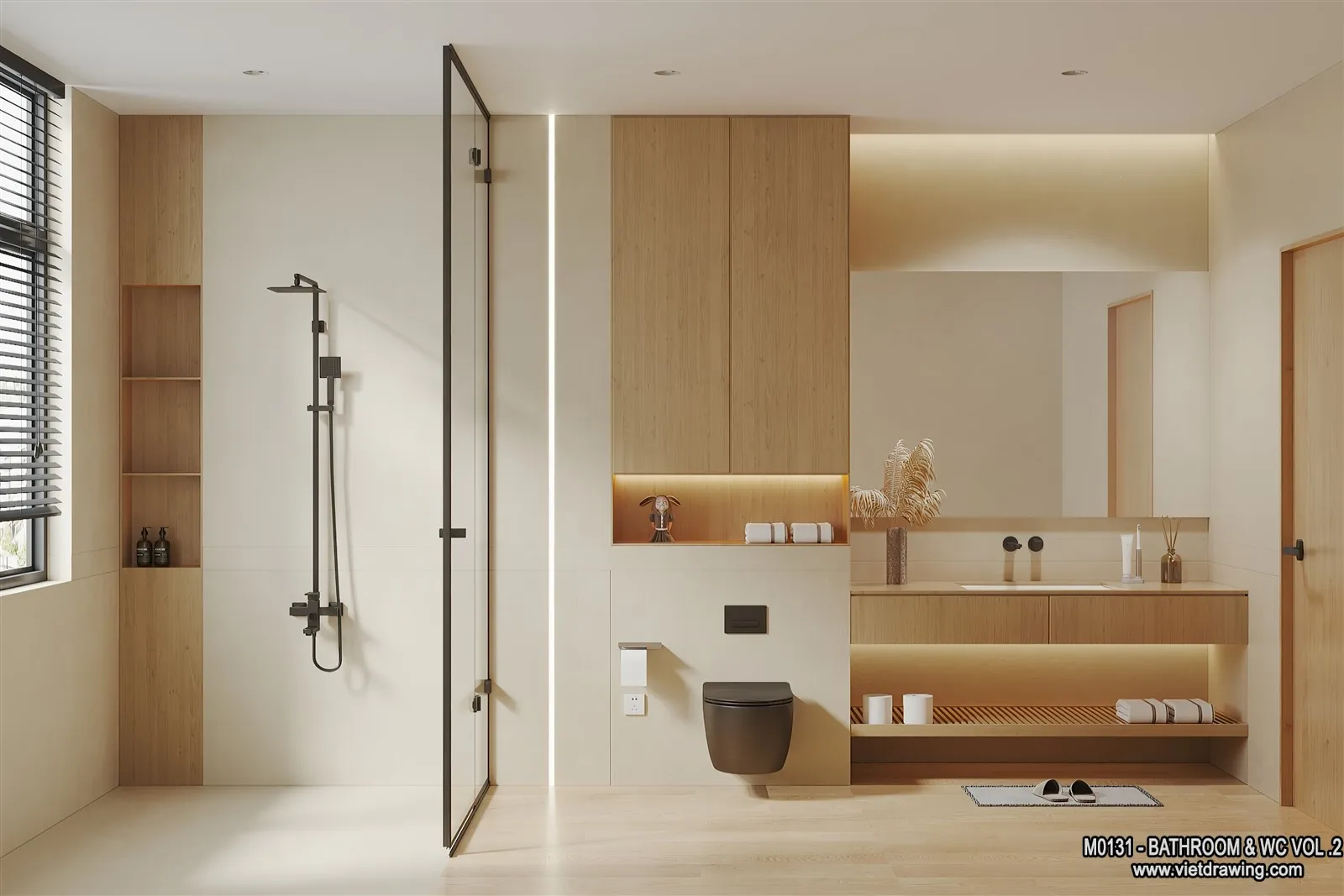 Bathroom – Toilet – WC – RestRoom – 3D Interior Scene – 344