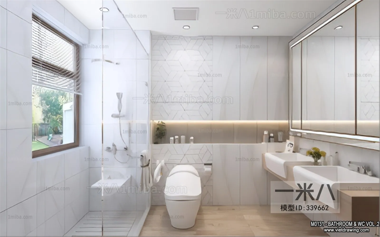 Bathroom – Toilet – WC – RestRoom – 3D Interior Scene – 346