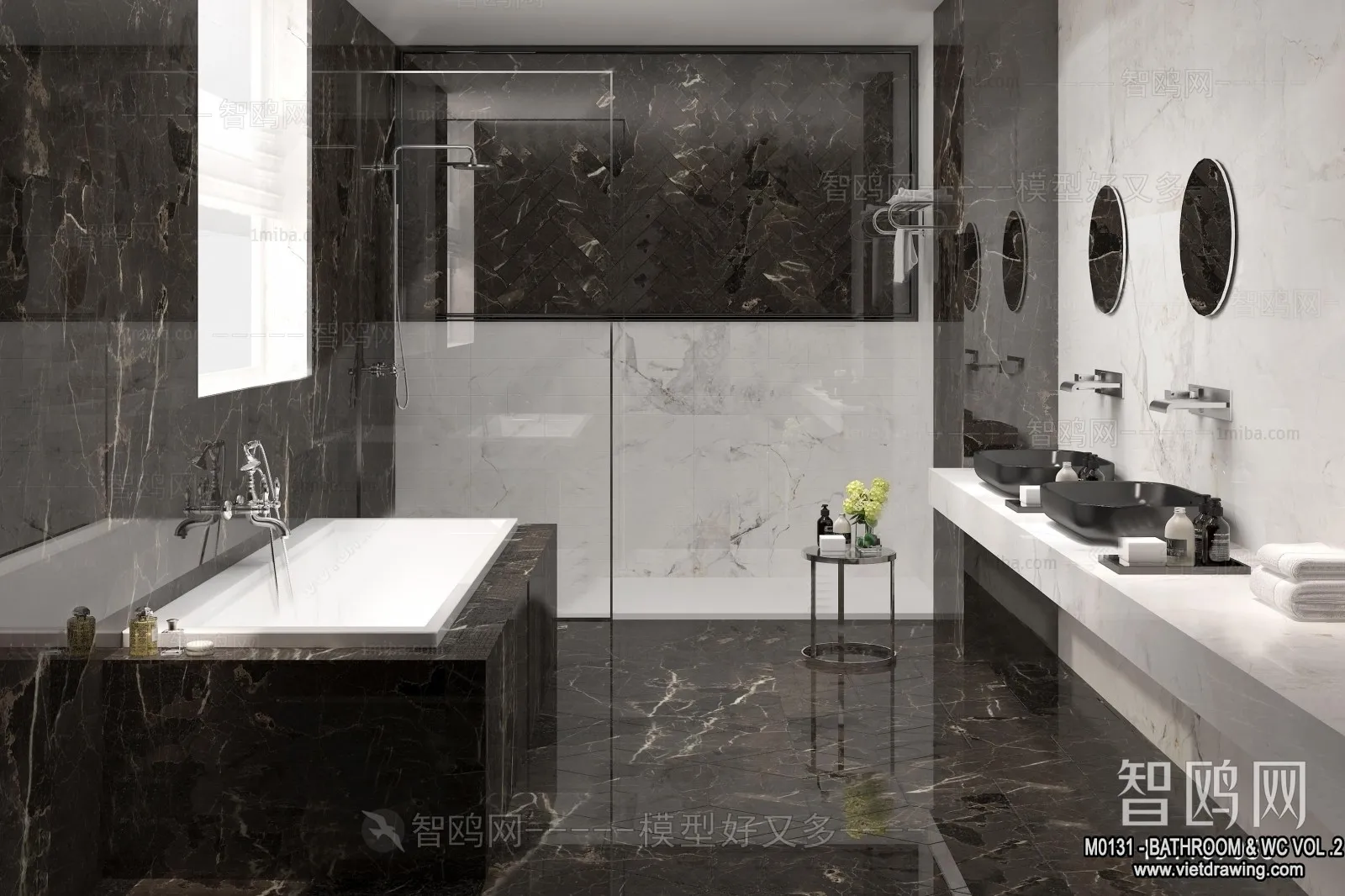 Bathroom – Toilet – WC – RestRoom – 3D Interior Scene – 349