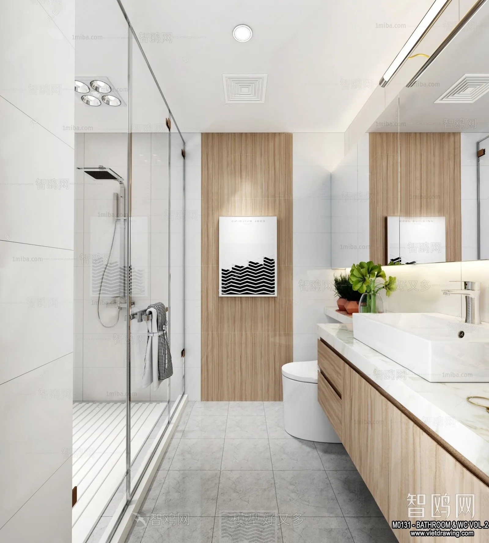 Bathroom – Toilet – WC – RestRoom – 3D Interior Scene – 351