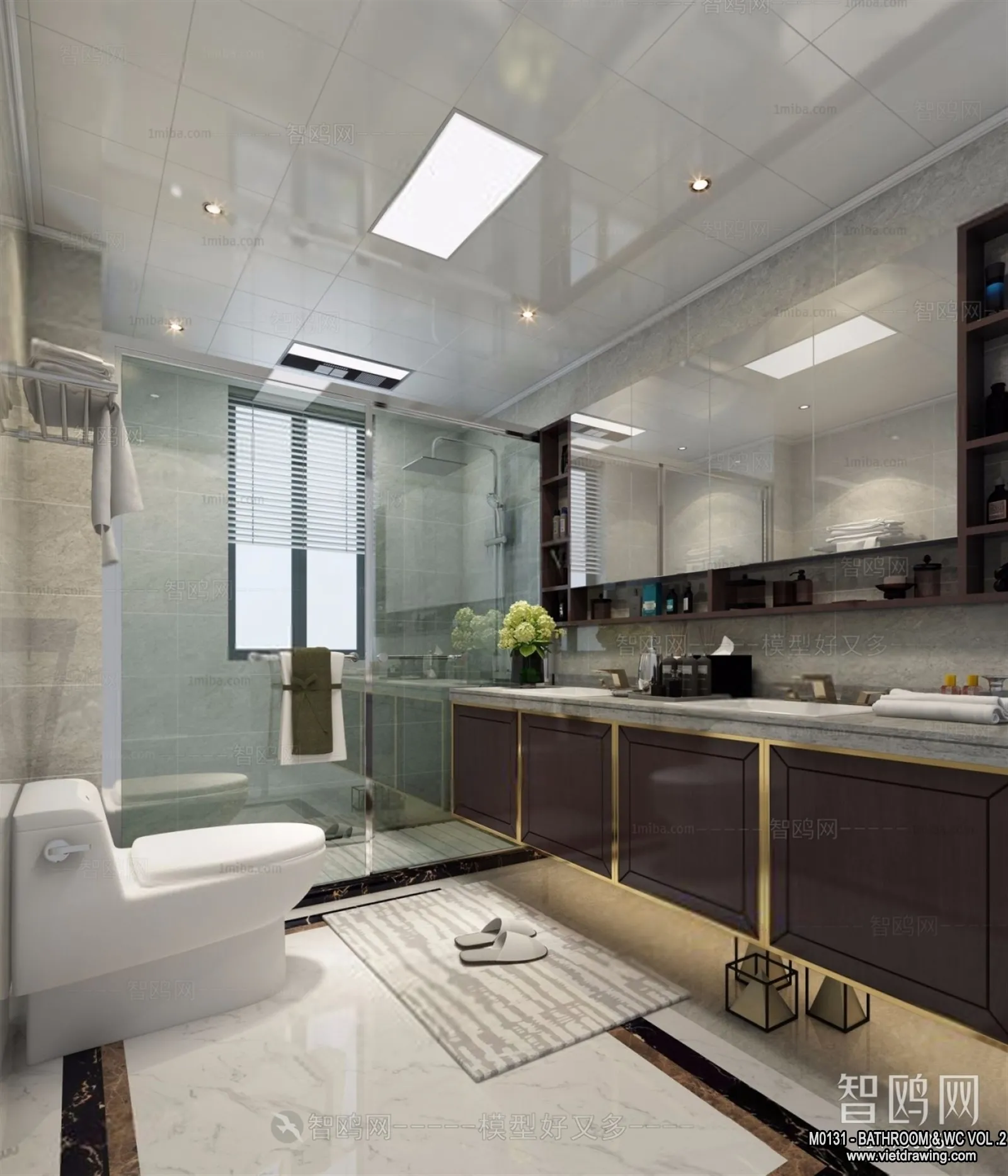 Bathroom – Toilet – WC – RestRoom – 3D Interior Scene – 362