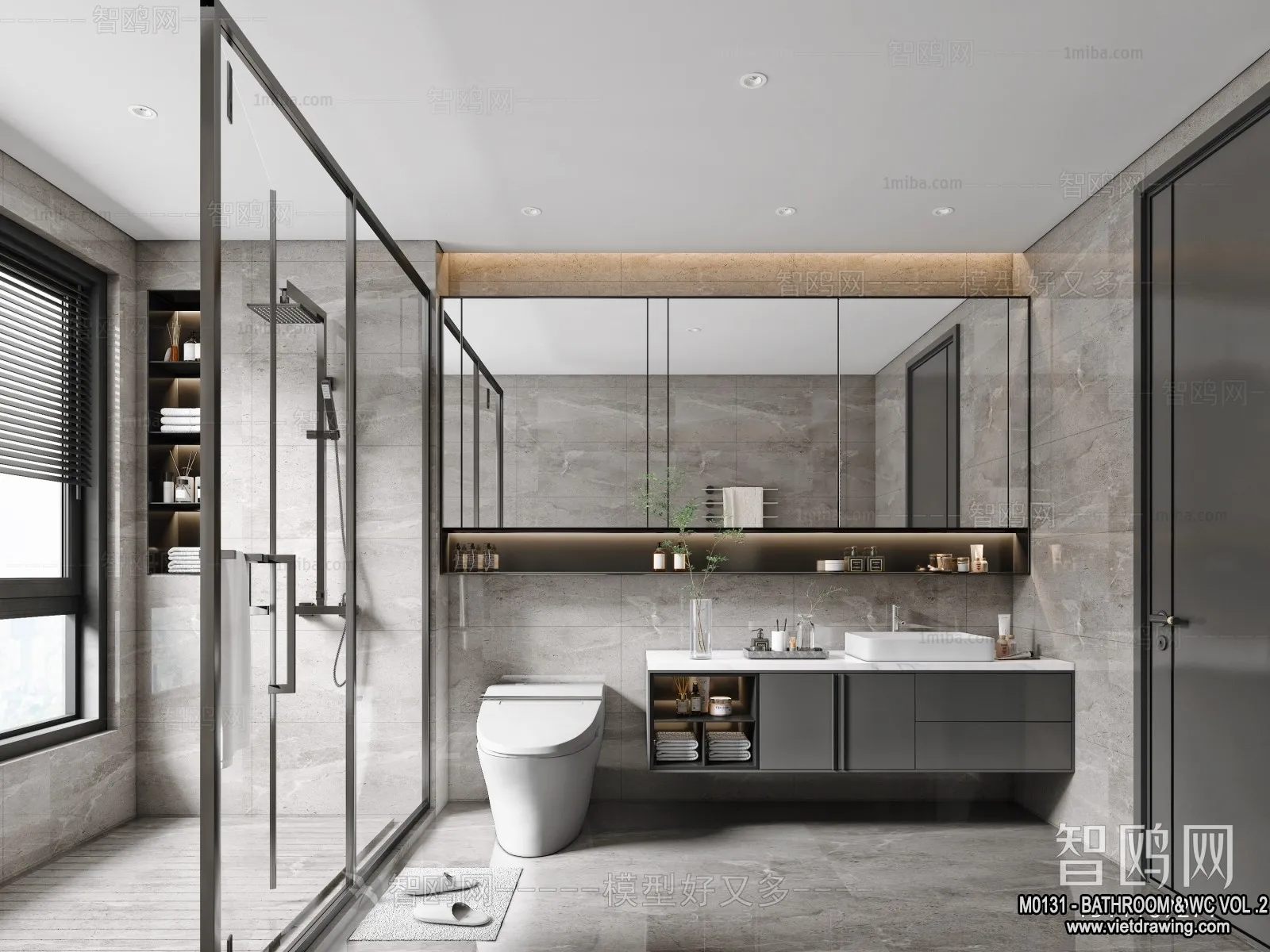 Bathroom – Toilet – WC – RestRoom – 3D Interior Scene – 363