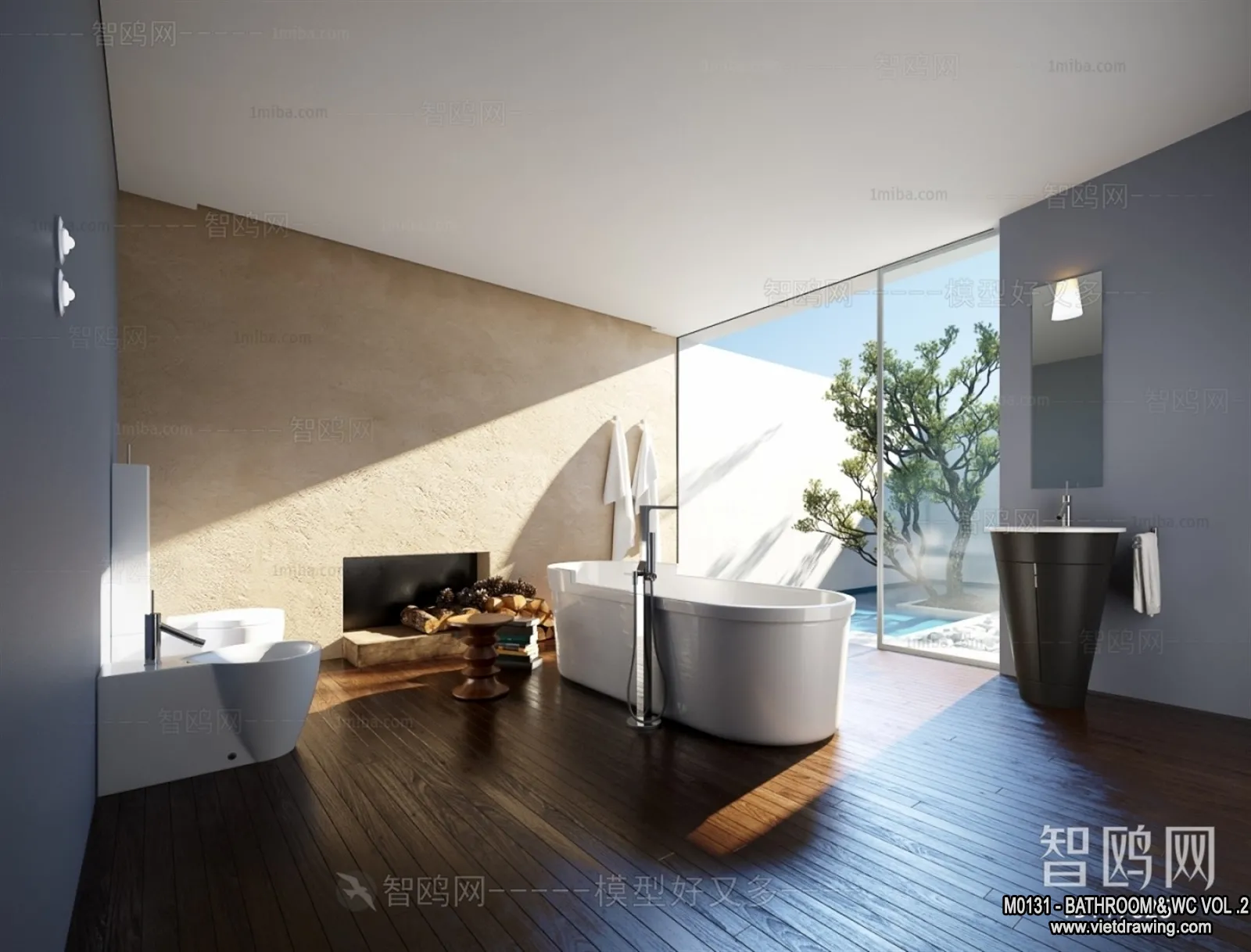 Bathroom – Toilet – WC – RestRoom – 3D Interior Scene – 372