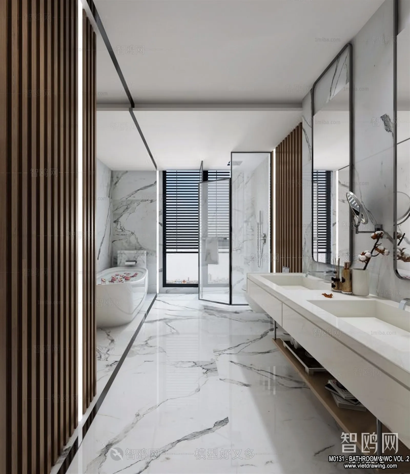 Bathroom – Toilet – WC – RestRoom – 3D Interior Scene – 374