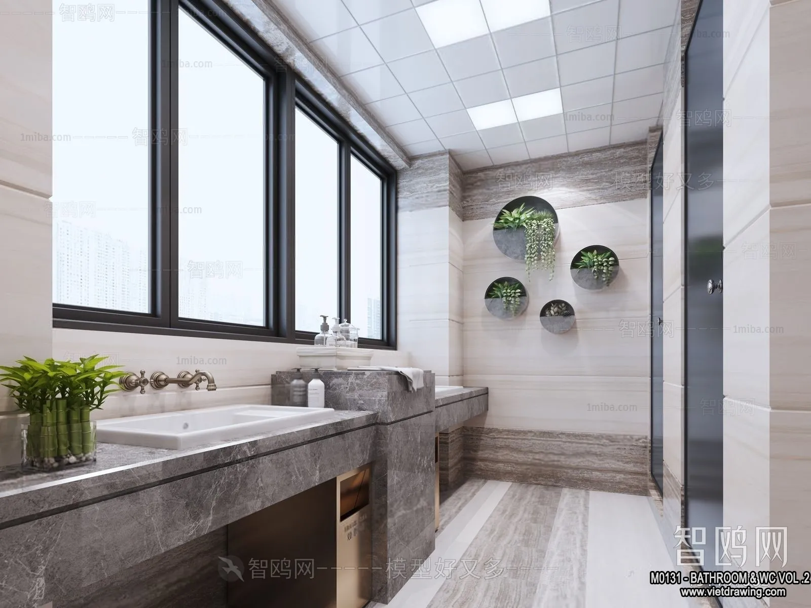 Bathroom – Toilet – WC – RestRoom – 3D Interior Scene – 377