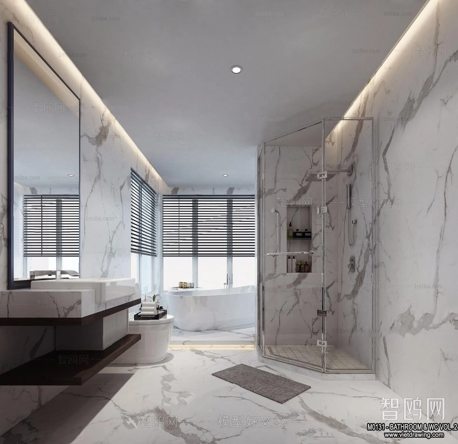 Bathroom – Toilet – WC – RestRoom – 3D Interior Scene – 385