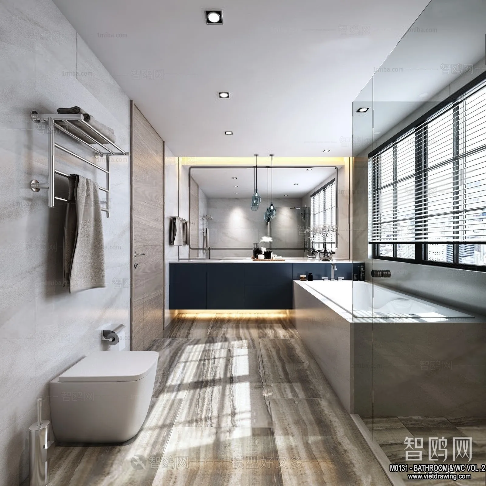 Bathroom – Toilet – WC – RestRoom – 3D Interior Scene – 388