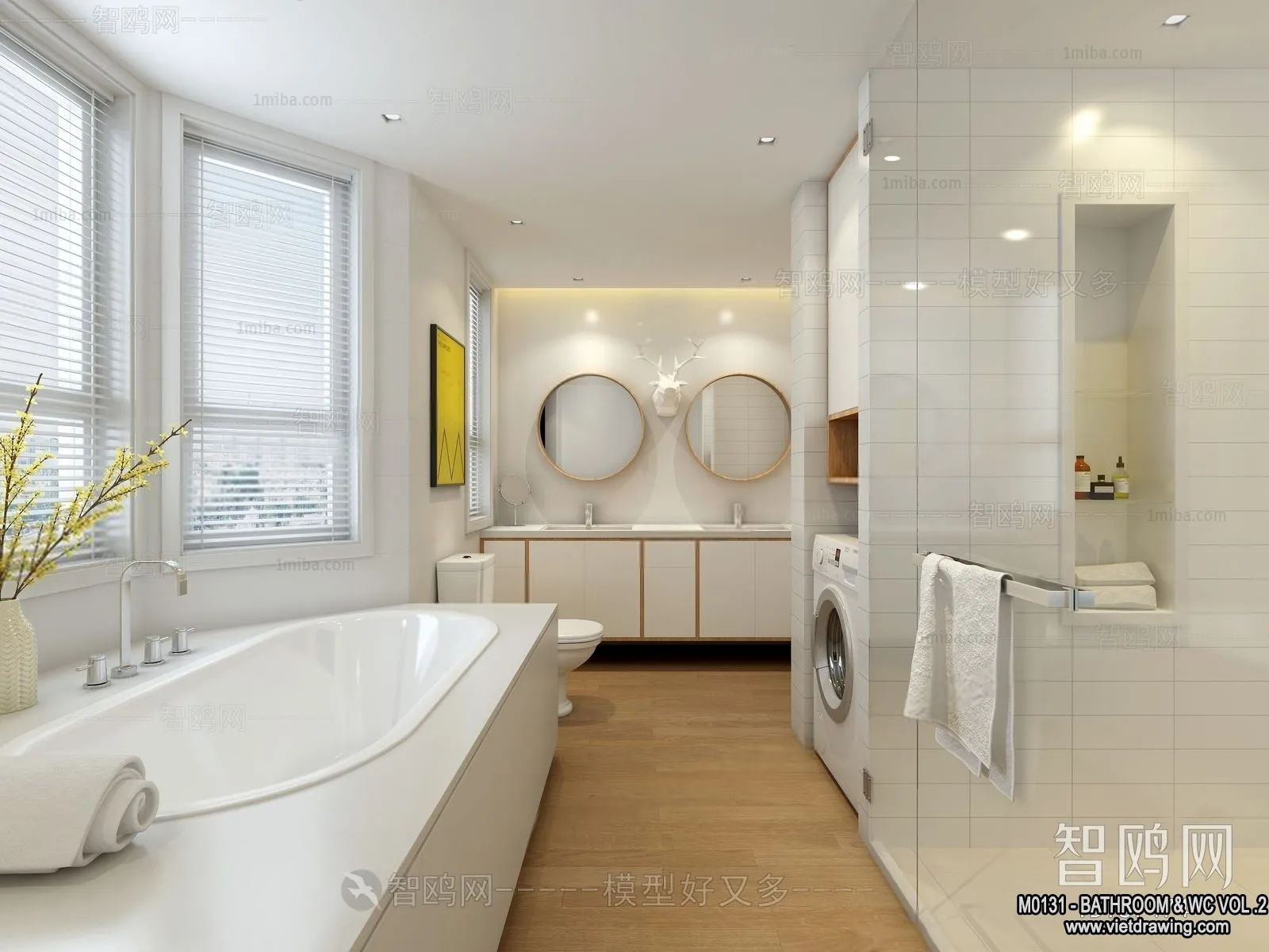 Bathroom – Toilet – WC – RestRoom – 3D Interior Scene – 395