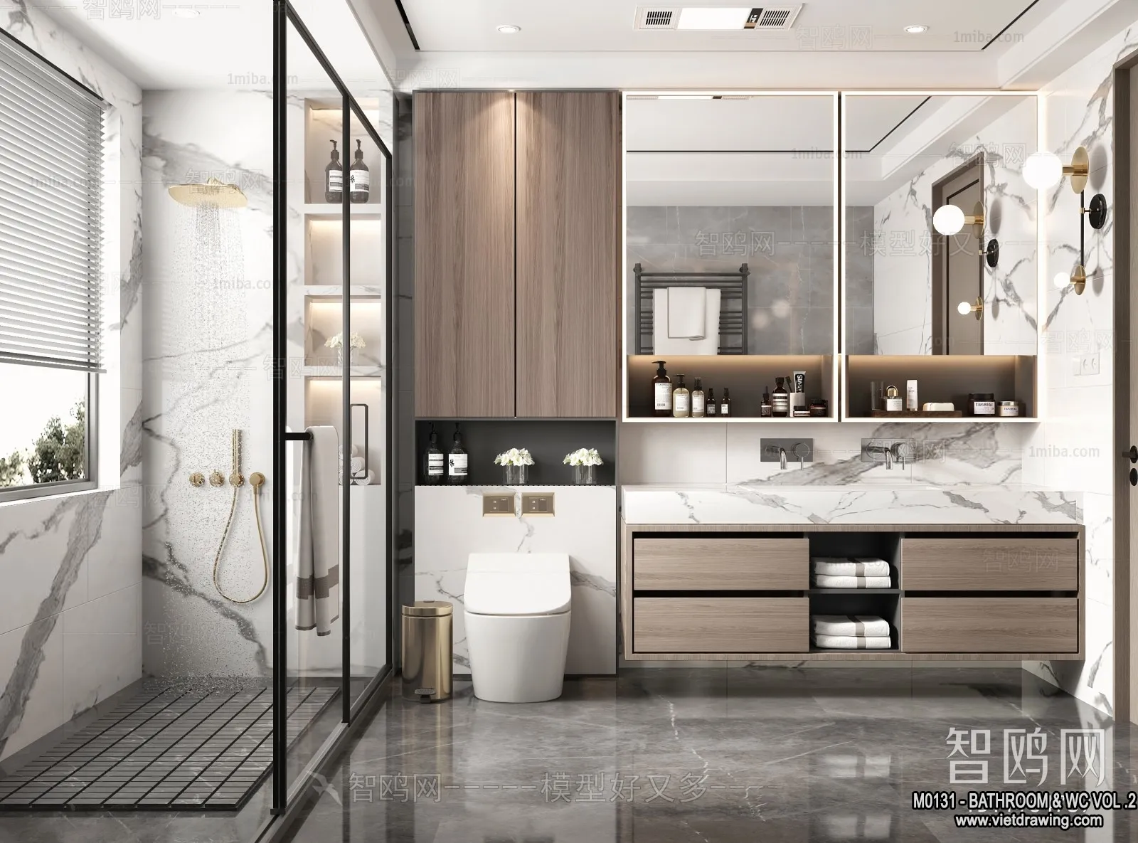 Bathroom – Toilet – WC – RestRoom – 3D Interior Scene – 397