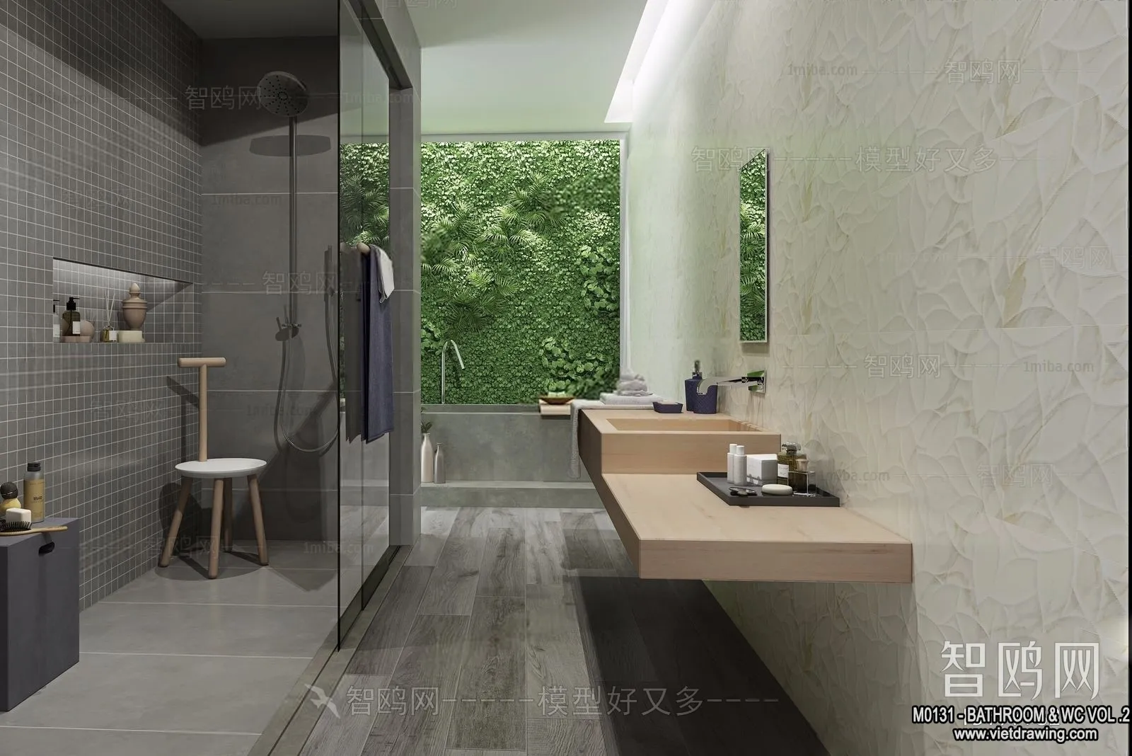 Bathroom – Toilet – WC – RestRoom – 3D Interior Scene – 405