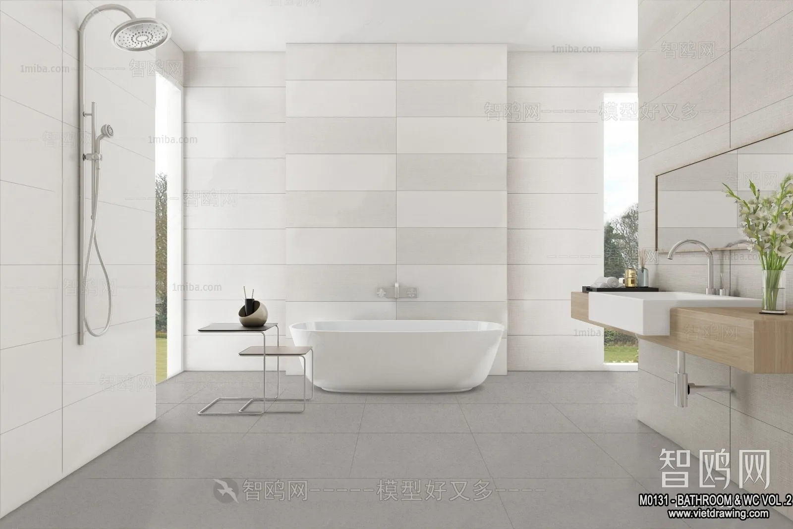 Bathroom – Toilet – WC – RestRoom – 3D Interior Scene – 411