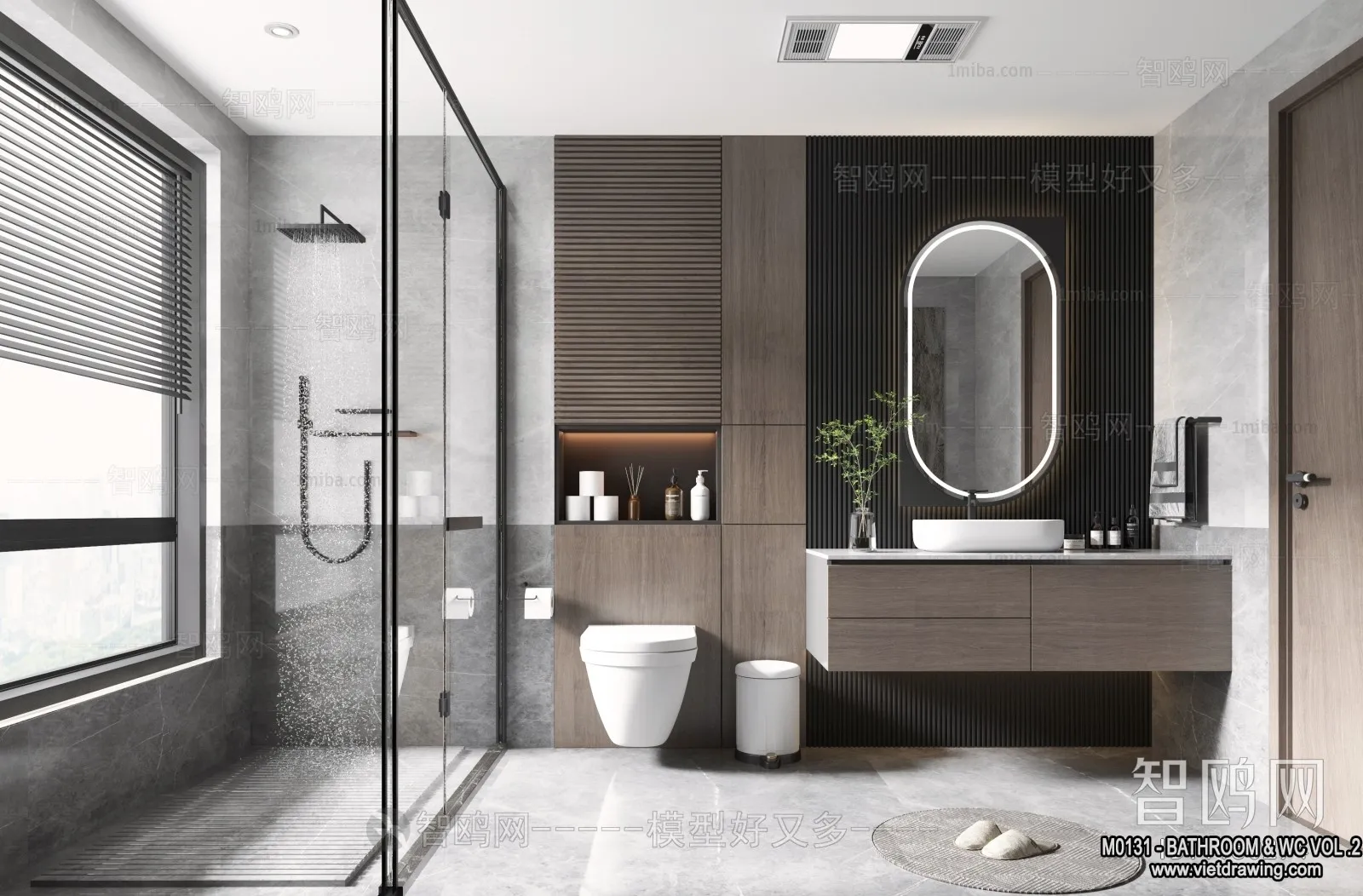 Bathroom – Toilet – WC – RestRoom – 3D Interior Scene – 420