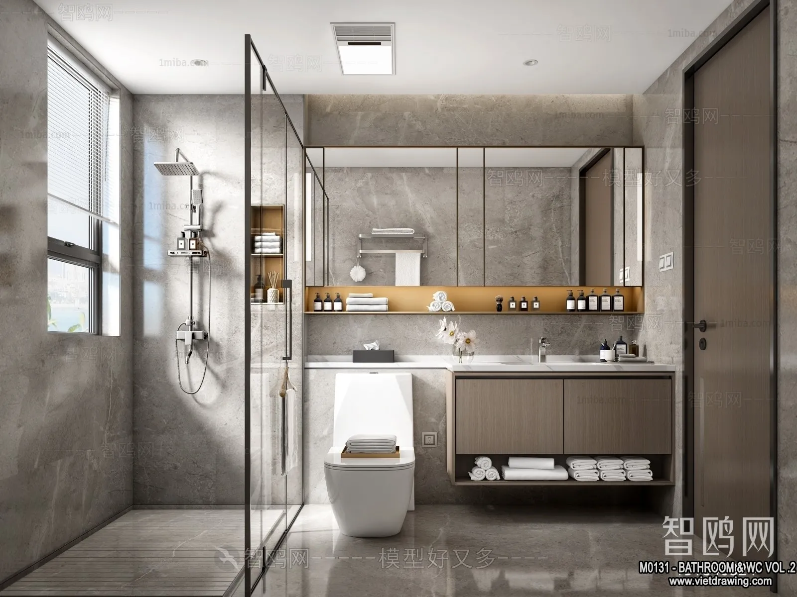 Bathroom – Toilet – WC – RestRoom – 3D Interior Scene – 435