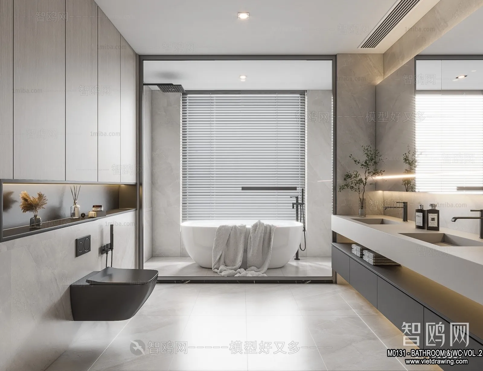 Bathroom – Toilet – WC – RestRoom – 3D Interior Scene – 439