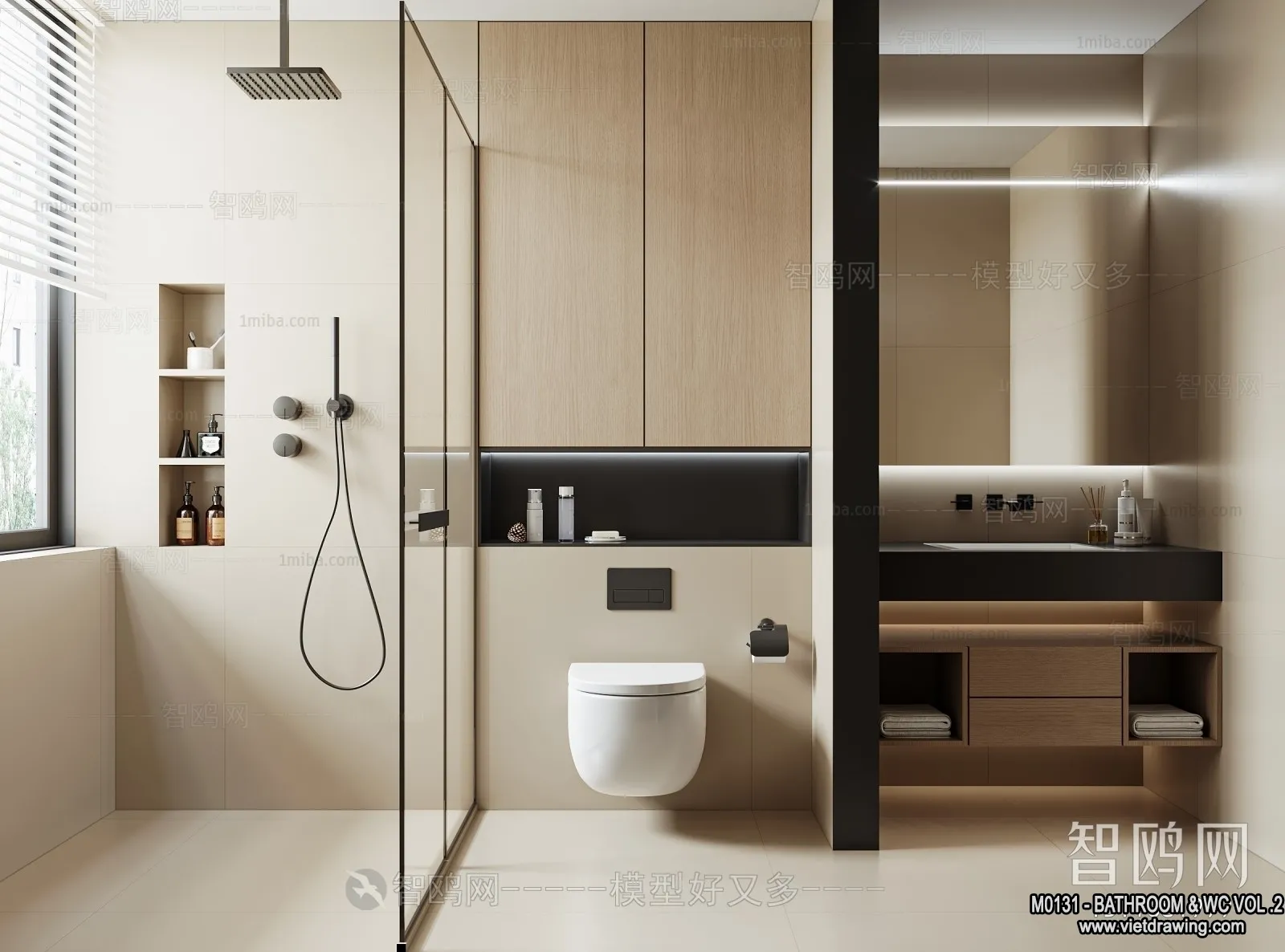 Bathroom – Toilet – WC – RestRoom – 3D Interior Scene – 441