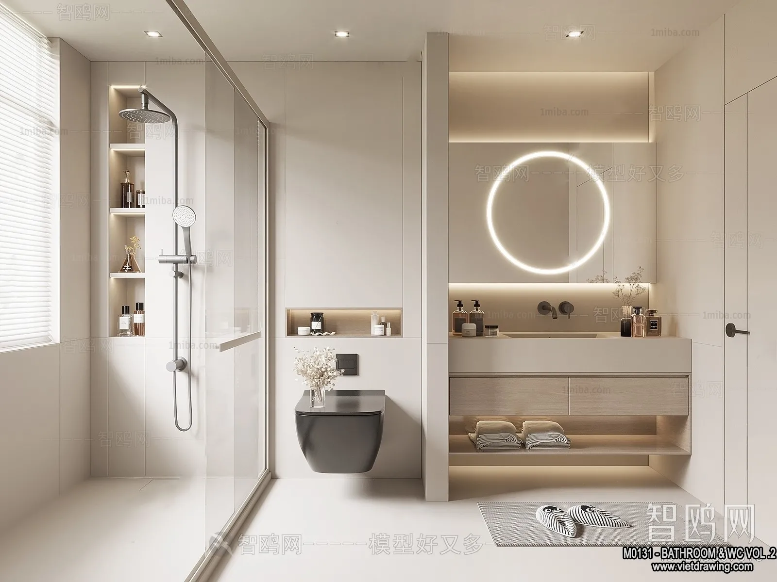 Bathroom – Toilet – WC – RestRoom – 3D Interior Scene – 461