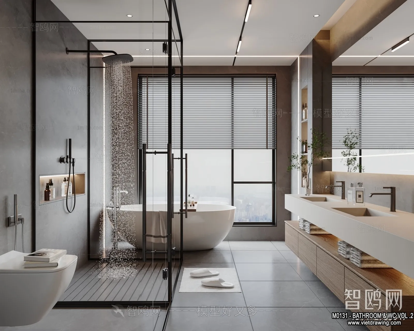 Bathroom – Toilet – WC – RestRoom – 3D Interior Scene – 468