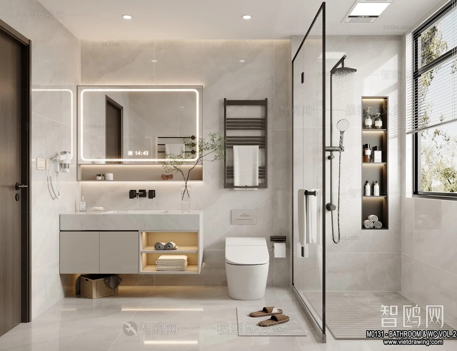 Bathroom – Toilet – WC – RestRoom – 3D Interior Scene – 470