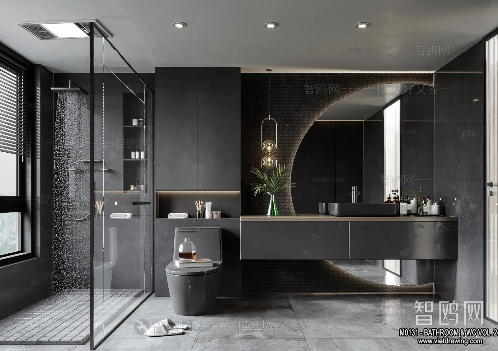 Bathroom – Toilet – WC – RestRoom – 3D Interior Scene – 472