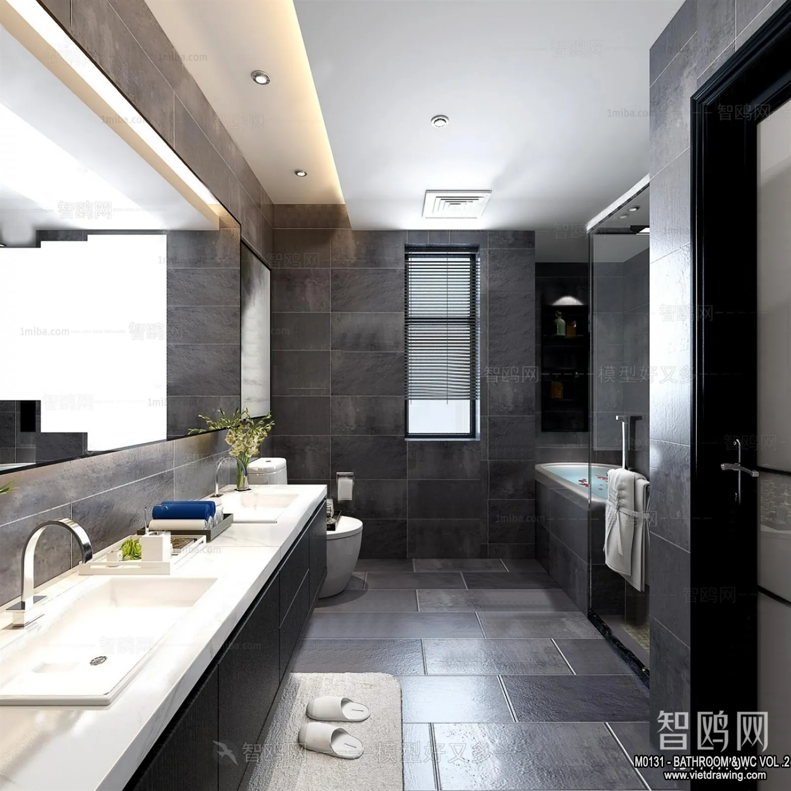 Bathroom – Toilet – WC – RestRoom – 3D Interior Scene – 498