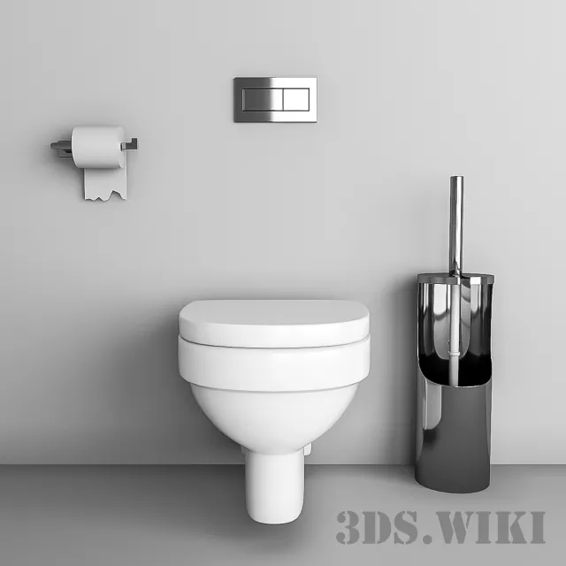 bathroom – Toilet with the right elements 3ds Max