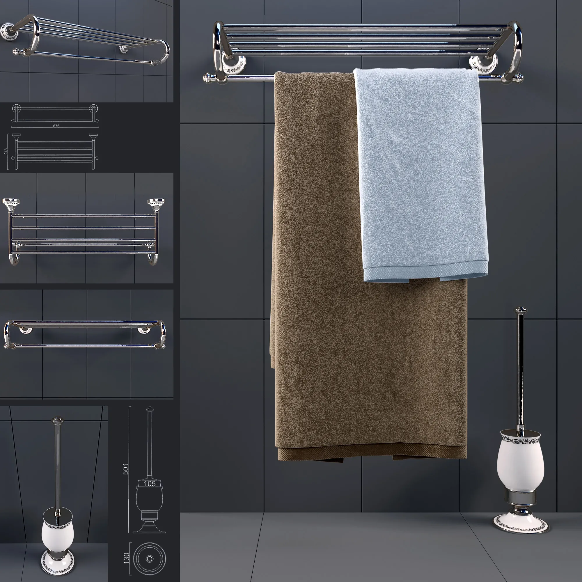 bathroom – Towel 9 3ds Max