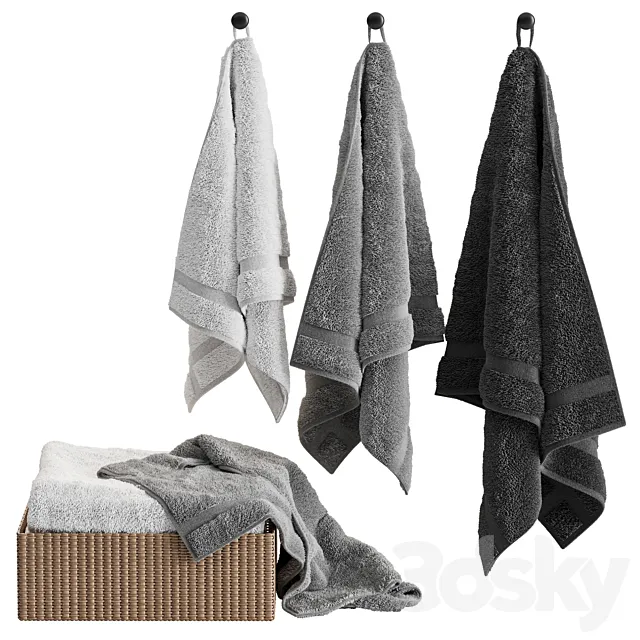 Bathroom Towel Set 09 3ds Max