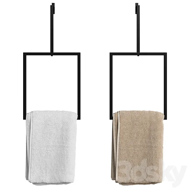 Bathroom towels on a holder 3DS Max Model