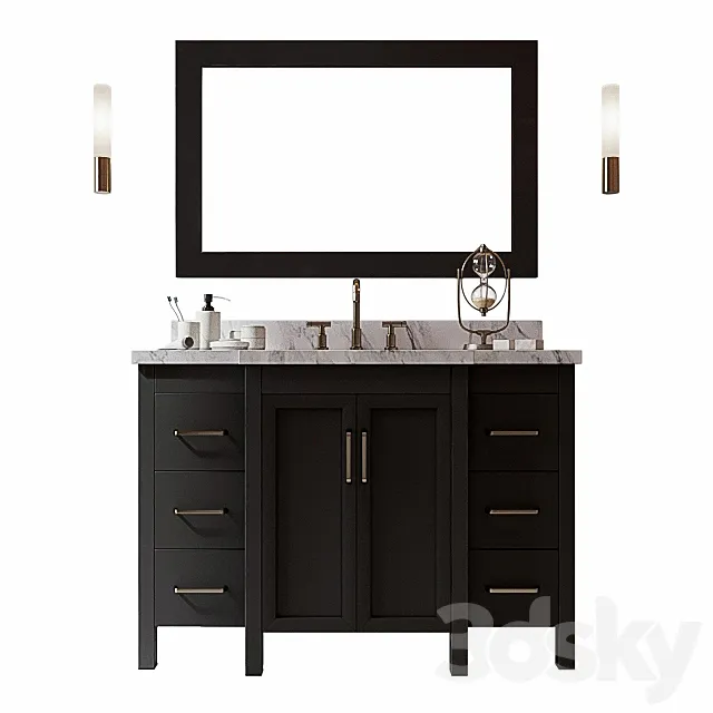 Bathroom Vanity bmc1603-v4802-blk 3DS Max Model