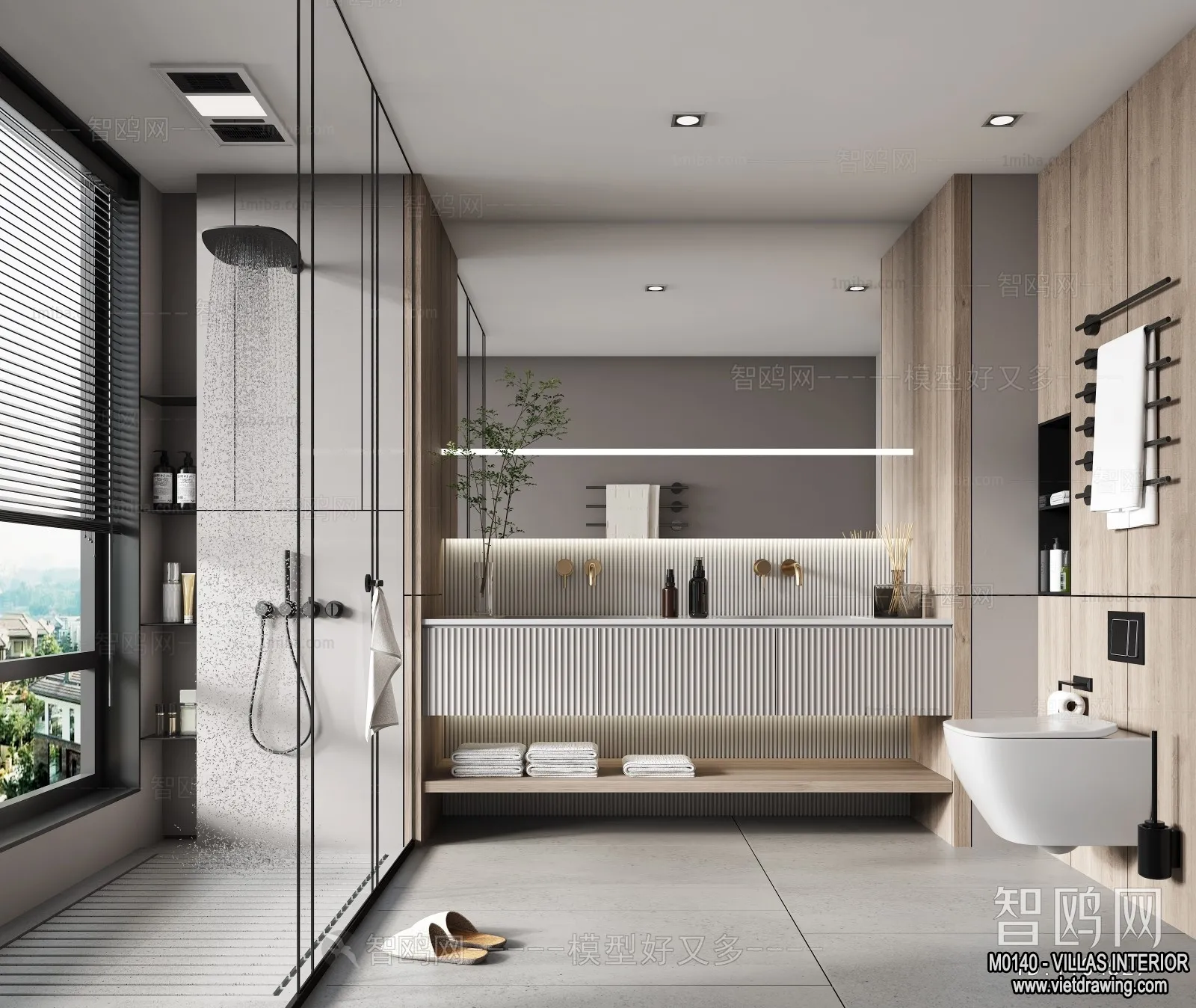 Bathroom – Villas 3D Interior Scene – 3D Models – 010